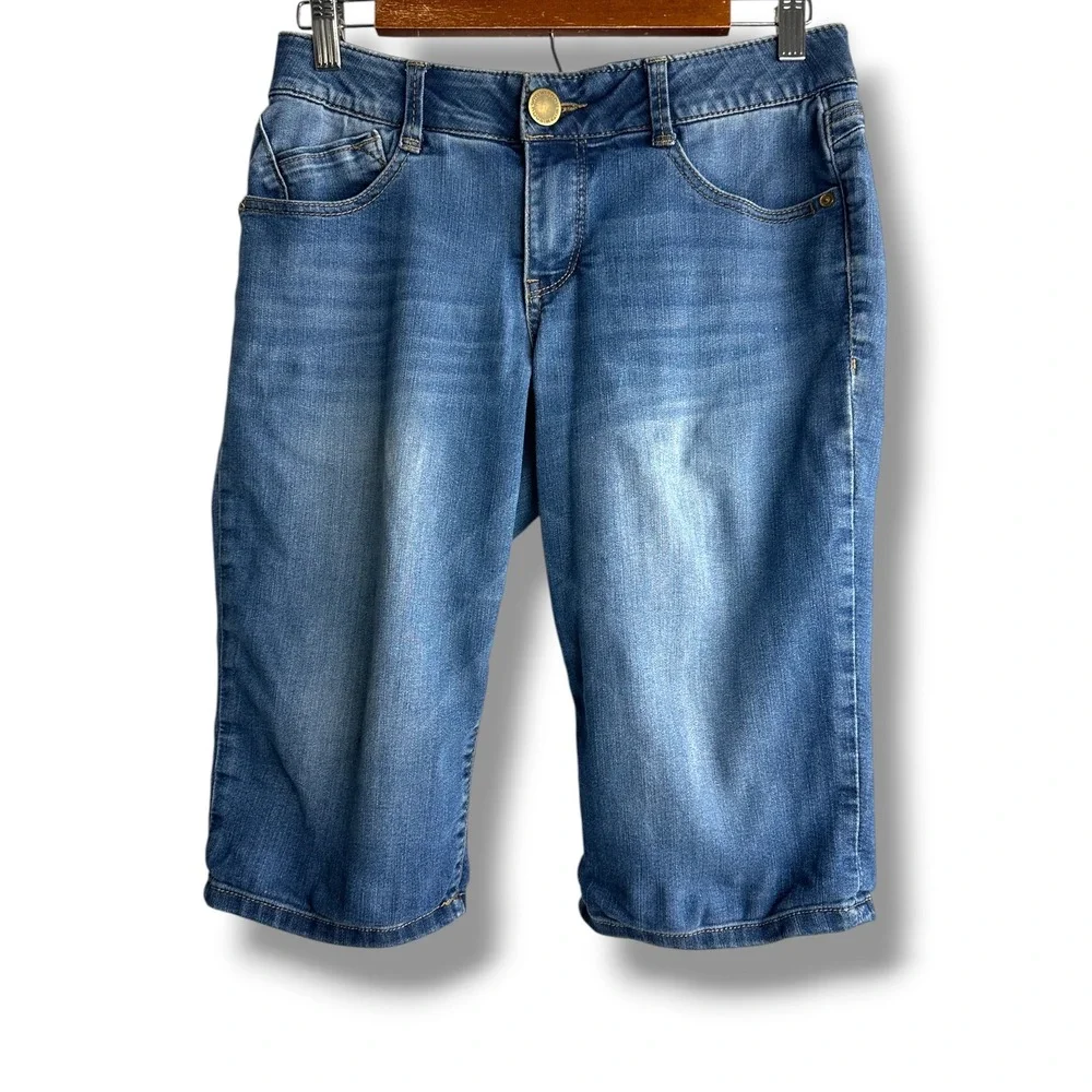 Wit & Wisdom Bermuda Shorts Womens 4 Blue Ab-solution Stretch Denim Knee Length